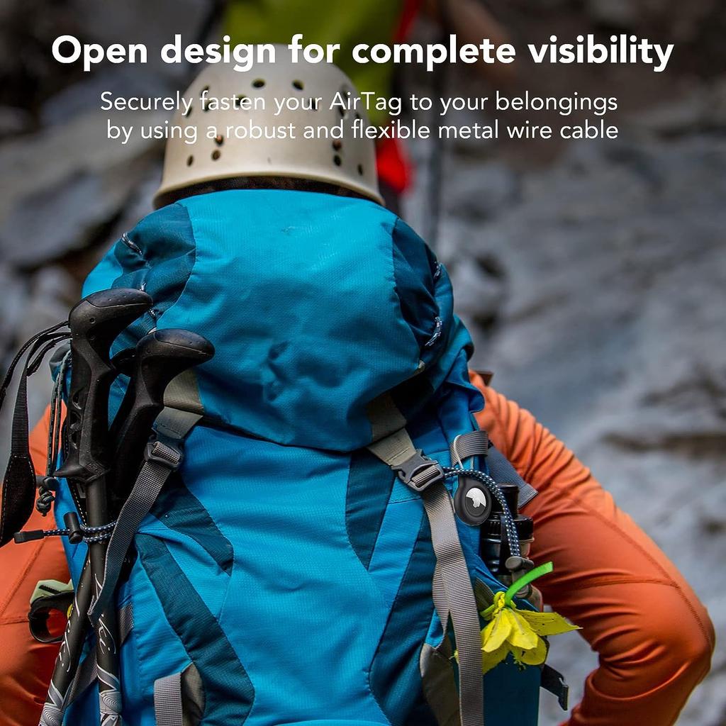 Waterproof Cover For Apple AirTag Keychain Holder With Steel Cable Anti-Lost Tracker Accessory For Pets Collar Luggage Backpack