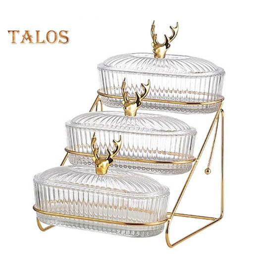 3-уровневый поднос для сухофруктов с подставкой для орехов, стильная крышка из лося, прочная пластиковая железная рама, фруктовая тарелка, модный скандинавский поднос для закусок, фруктов и конфет