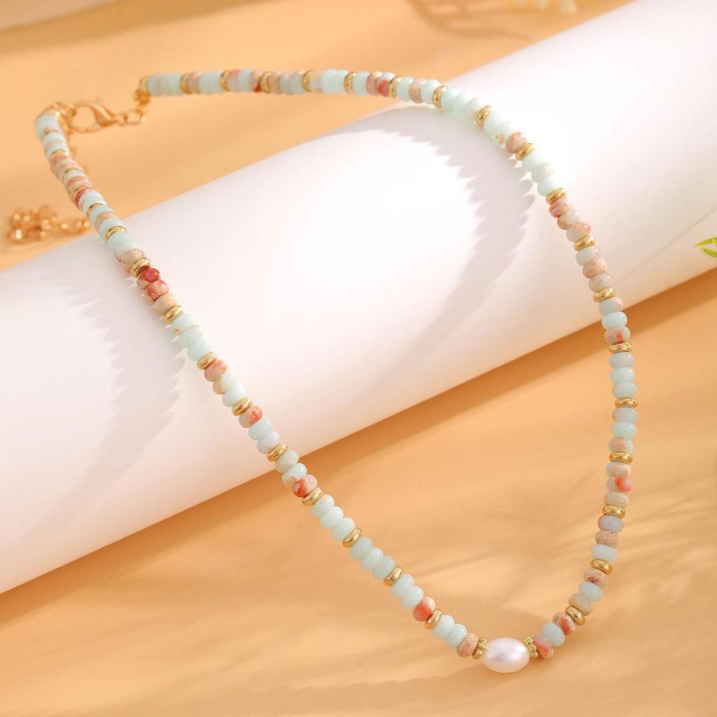 Модное ожерелье из искусственного нефрита с жемчугом, изысканное регулируемое женское ожерелье с бусинами, бижутерия для вечеринок