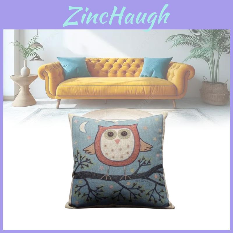 Only Pillowcases Style Owl Pillow With Detachable Linen Cover And Plush Filling For Bedroom
