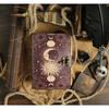 Celestial Sun & Moon Vintage Leather Journal Blank Spell Book of Shadows Printed