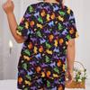 Women's Large Size Pajamas Summer Casual Loose Butterfly Short Sleeve Set