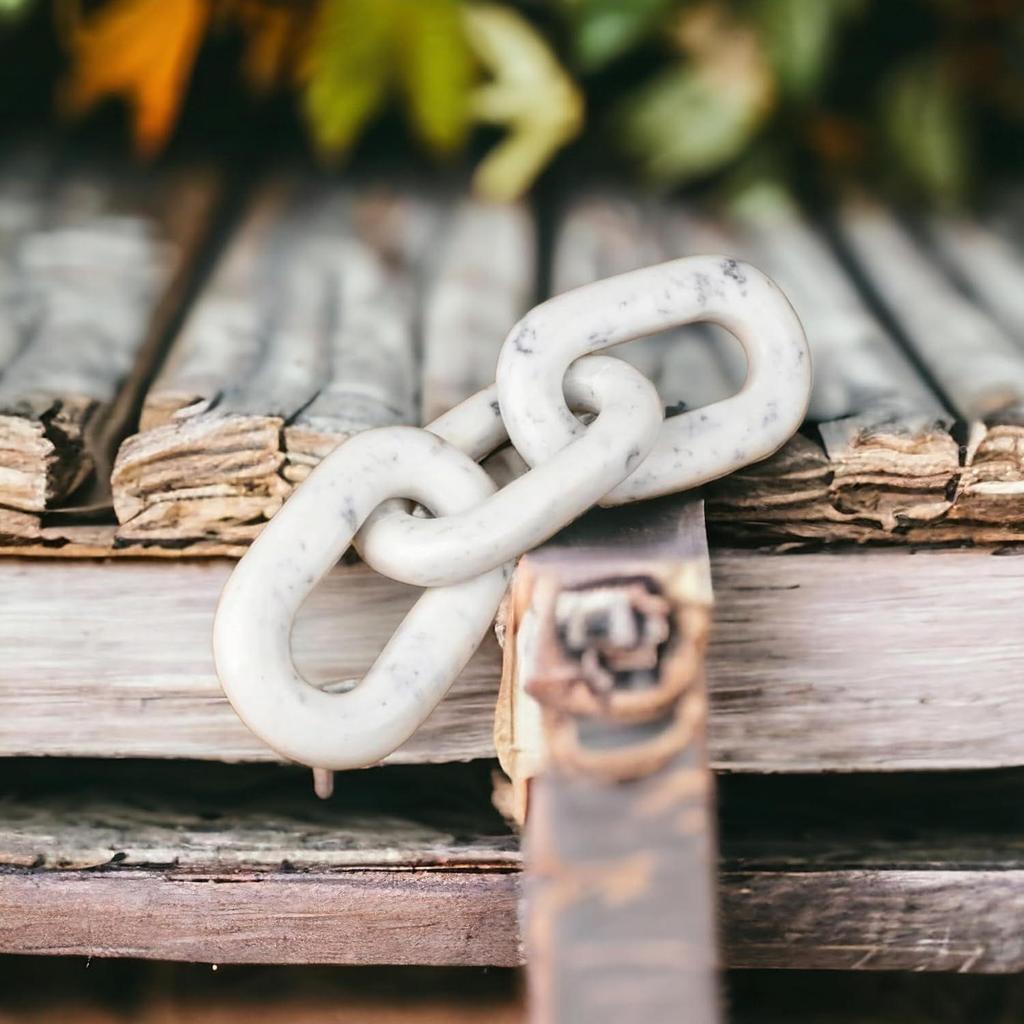 Elegant Marble Chain Link Knot- Modern Coffee Table Decor Items- Bookshelf Home Decor, Table Decorations for Living Room