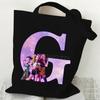 Anime Cartoon Letter Printed Canvas Bag Student Casual Shoulder Bag Large Capacity Messenger Bag