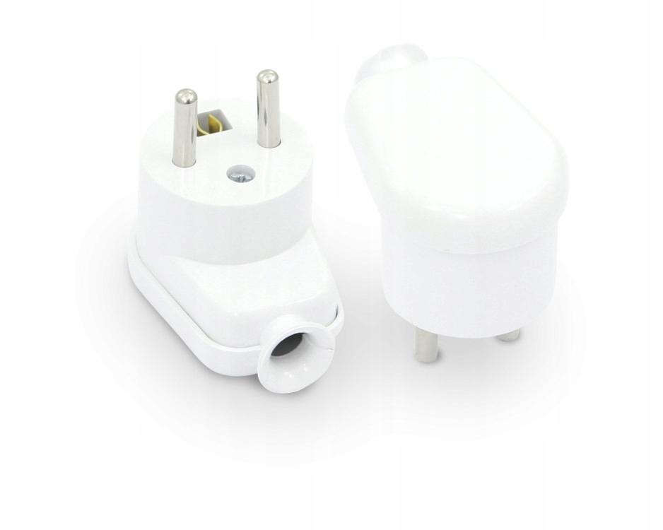 Angled Plug, Removable, 2P+Z, 16A, 250V White