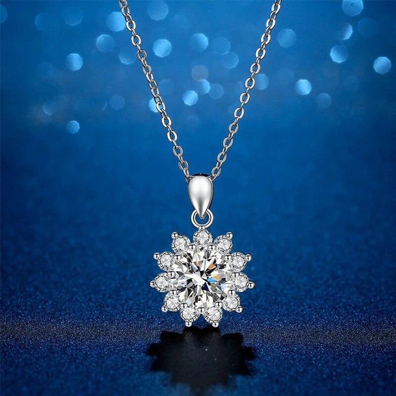 D Цвет 1ct 2ct Муассанит Ожерелье Стерлингового Серебра 14 К Белое Золото Покрытием GRA VVS1 Муассанит Ожерелья Ювелирные Изделия Для Женщин Девушка