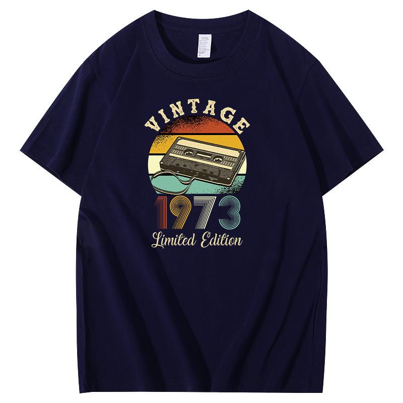 Vintage 1973 Poster Mens Classic T Shirt For Men Short Sleeve Tshirt Tees Shirt Casual Cotton T Shirts Summer Mens Clothing