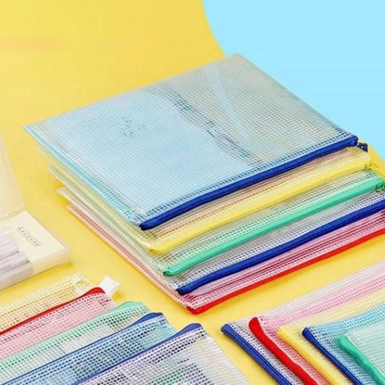 24 шт., сетчатая сумка на молнии, водонепроницаемая, большая вместимость, прозрачная сумка-органайзер формата А4, контейнер для документов