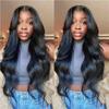 Womens Middle Part Long Curly Wig Hand-Tied Front Lace Synthetic Full Head Wave Daily Use
