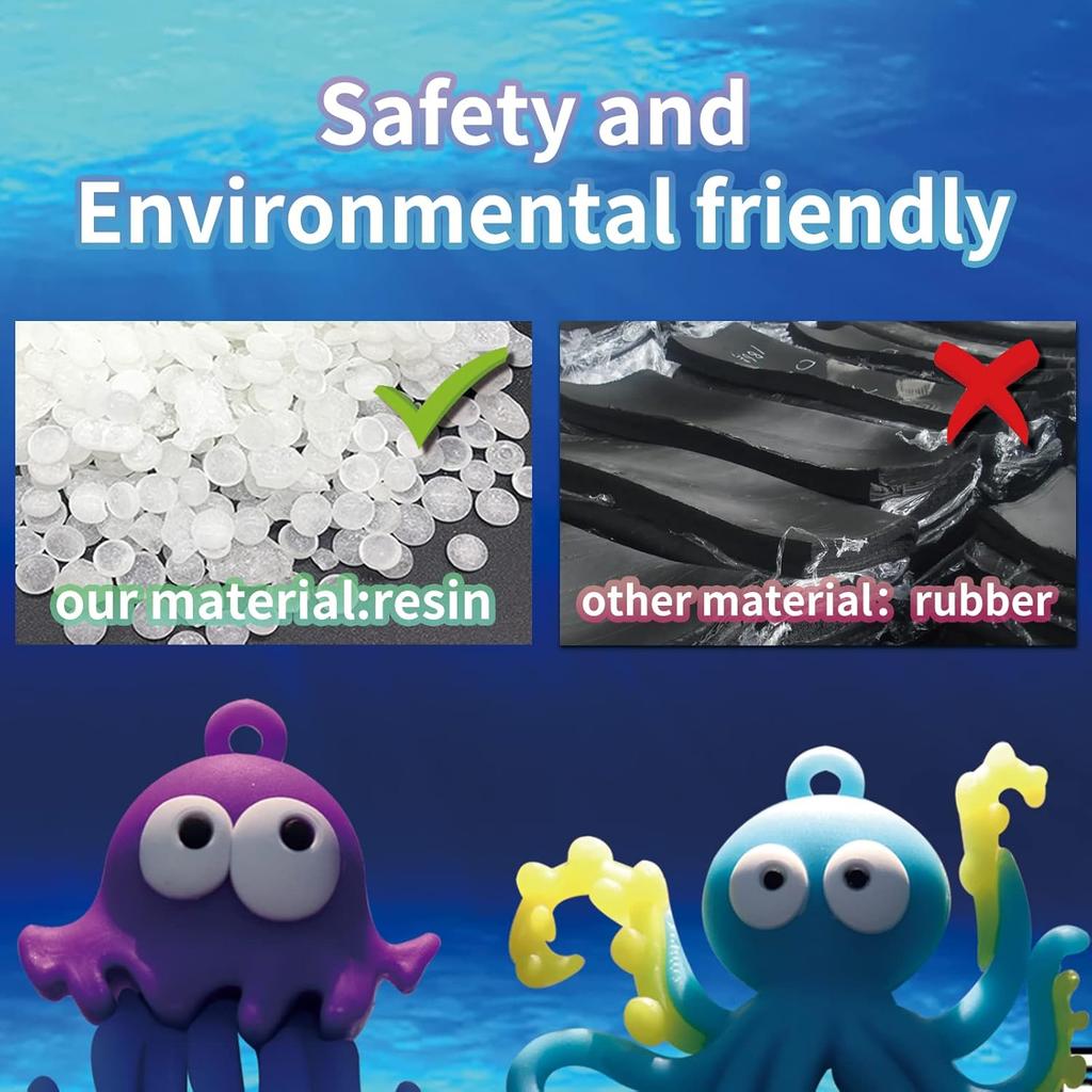 Aquarium Ornament, 2 Pcs Fish Tank Decorations Floating Decor Octopus with Floating Device,Cute Fish Tank Accessories for All Kinds of Simulated