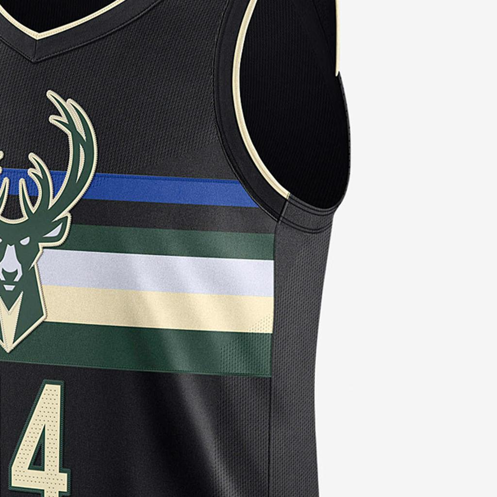 Nike Баскетбольная майка НБА, «Милуоки Бакс», Яннис Адетокунбо №. 34 Мужские топы черные AT9852-010