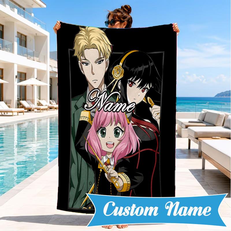 Custom Name SPY Adventure Beach Towel Microfiber Beach Towel, Lightweight and Quick-Dry, for Summer Travel, Swimming Pool Gift