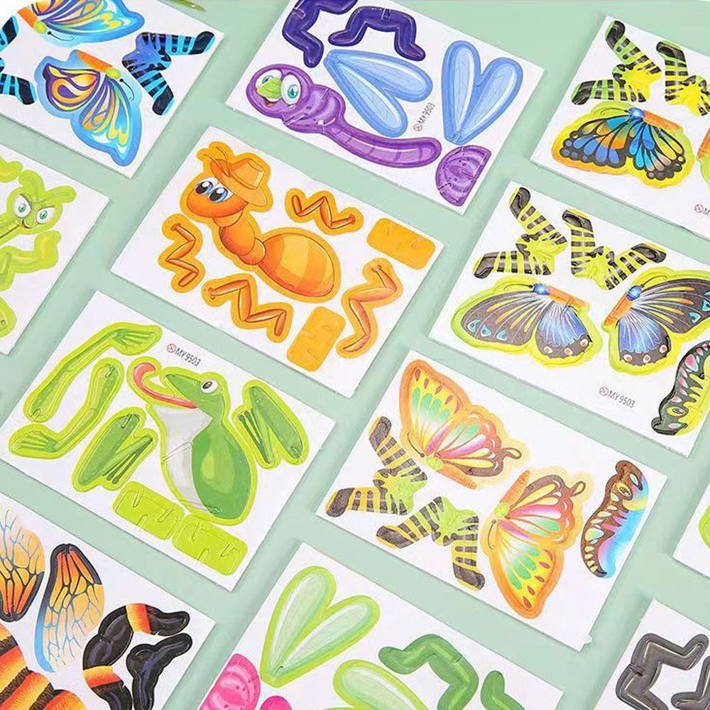 25Pcs Toys Insect Jigsaw 3D Puzzle Cards Creative Puzzle Blocks