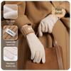 JIUMU Women's Pure Wool Warm Winter Gloves