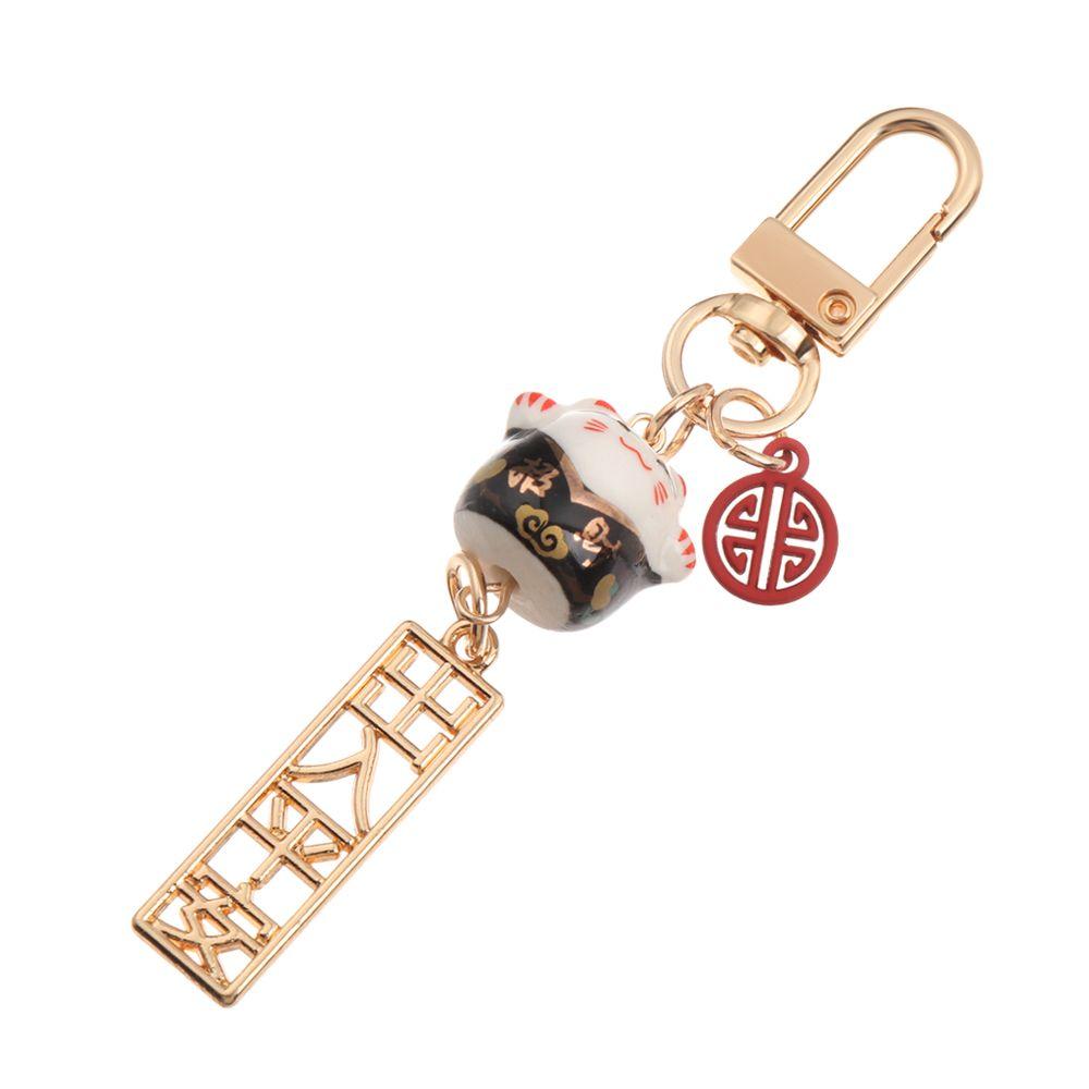 Fashion Cute Car Bag Pendant Fortune Cat Cartoon Japanese Lucky Cat Keychain