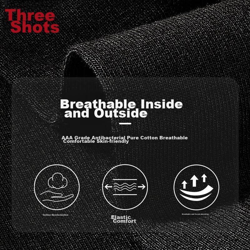 THREEGUN [Jian Series] Men's Business Socks, Pure Cotton 100%, Odor-Resistant, Wear-Resistant Socks, Mid-Calf Socks for Men, 10A