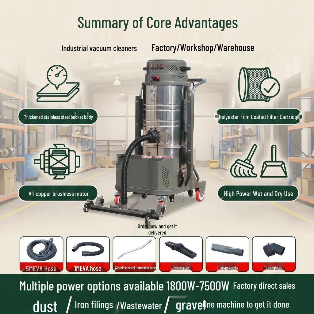 Explosion-Proof Industrial Vacuum Cleaner for Workshop Dust and Iron Filings
