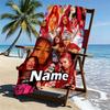 Custom Name Personalized Karol G Print Beach Towel, for Trip Camping Beach Party Home Decor, Birthday Gift for Family & Friends