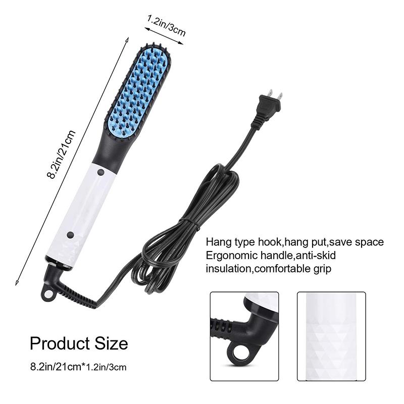 Быстронагревающаяся расческа с защитой от ожогов выпрямитель для волос двойного напряжения профессиональный выпрямитель для бороды и волос расческа для волос