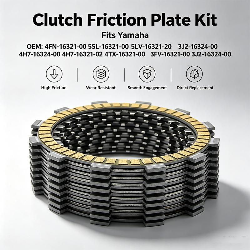 Motorcycle Clutch Disc Friction Piece Kit Discs For Yamaha TDM850 TRX850 TDM900 Non ABS/5PS TDM900A (2B0 ABS) GTS1000 FZR1000