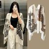 Leopard Print Shawl Women'S Lightweight Air Conditioned Room Scarf Shoulder Protection Silk Scarf Fashionable Spring