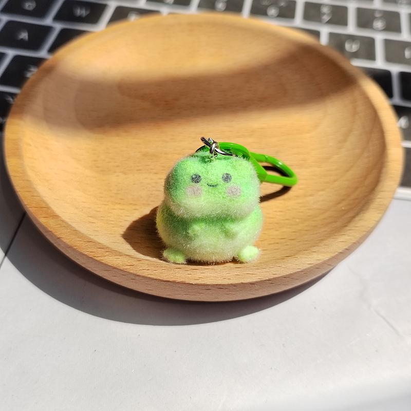 Смола Флок Лягушка Животное Брелки Шнурок для телефона Мультяшный Милый Пушистый Подвеска Сумка Чехол для наушников Аксессуары Кольцо для ключей автомобиля