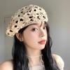 Women's Summer Japanese Style Vintage Hollowed-Out Beret Thin Handmade Crocheted Y2K Hot Girl Artist Hat