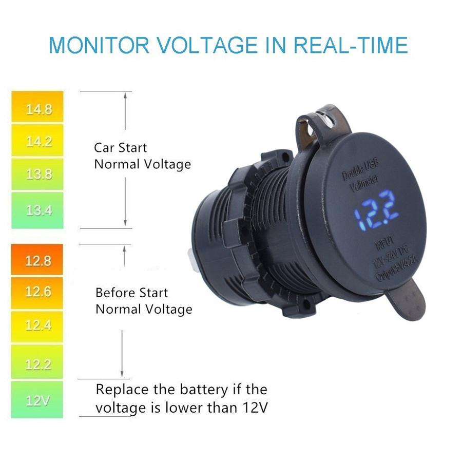 2USB Разъем для зарядки мотоцикла Цифровой светодиодный вольтметр+Реле для Kawasaki Versys650