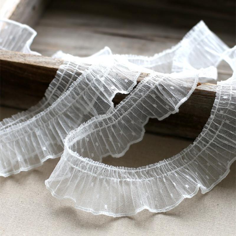 2024 Складки оборки пятнистое кружево DIY детское платье юбка манжеты подол шитье украшения домашний текстиль подушка корзина для хранения отделка