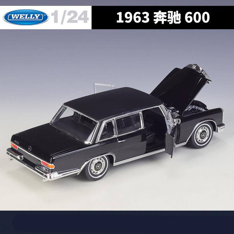 CUVJF1 WELLY 1:24 Mercedes-Benz 600 Alloy Car Model Diecasts Metal Classic Retro Old Car Model Simulation Collection Childrens Toy Gift
