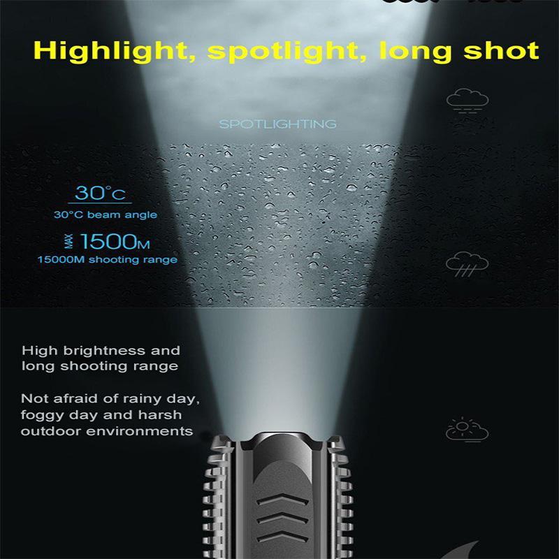 Многофункциональный перезаряжаемый USB-фонарик, портативный для улицы, маленький домашний фонарик, кемпинговый аварийный свет, фонарик для самообороны
