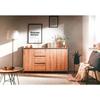 DENVER Buffet 3 portes 3 tiroirs - Décor chêne artisan / Anthracite - L 160 x P 40 x H 88 cm