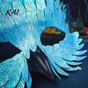 Plastic Feather Masque Bird Masquerade Masque, Iridescent Half Face Lightweight with 3D Beak for Halloween Costume, Cosplay Party Fashionable