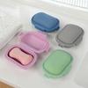Travel Portable Flip Top Soap Dish with Lid-Leak Proof Bar Soap Container Flip Top or Fold Flat for Travel Hotel