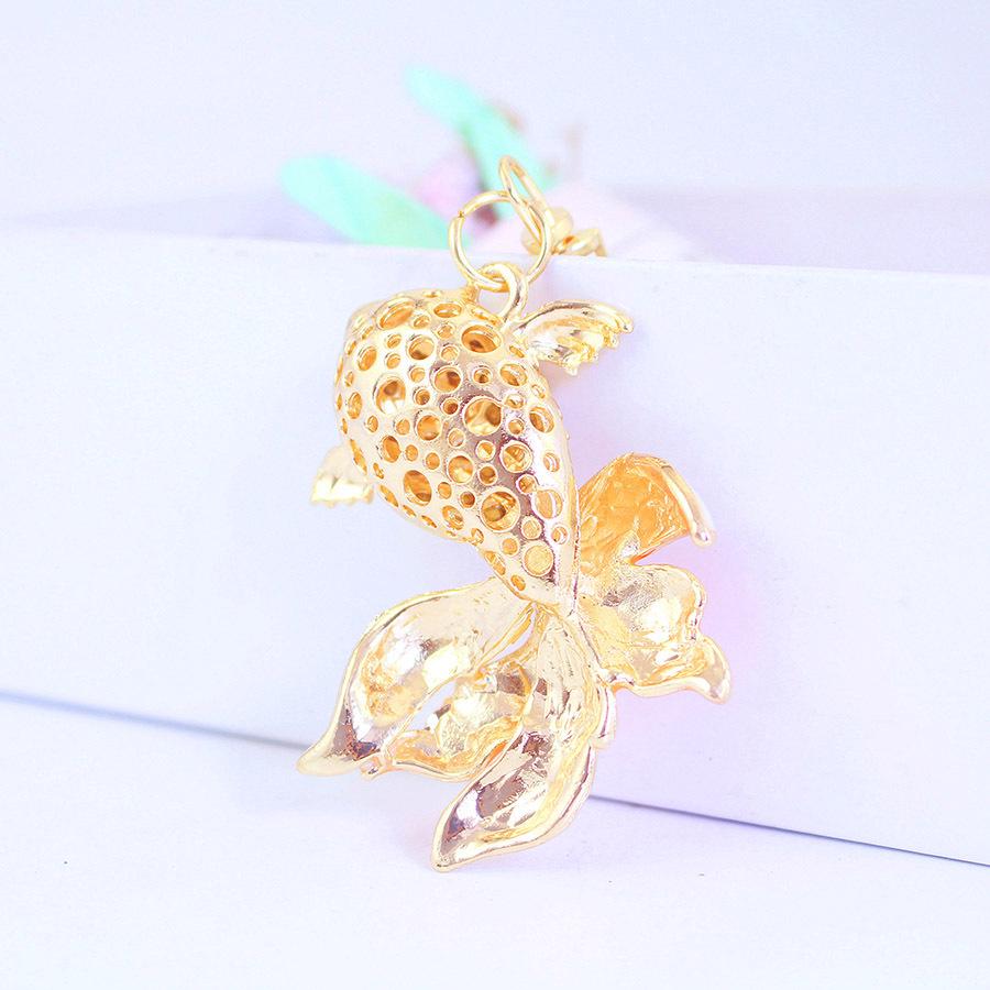 Брелок с капающим маслом в виде золотой рыбки: Металлическая подвеска в виде морского животного, подарок-украшение в виде карпа