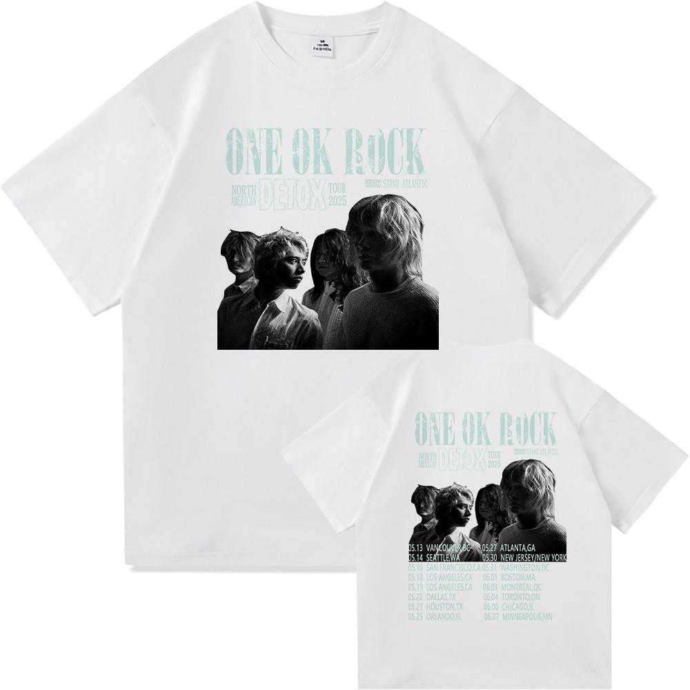 Футболка One Ok Rock Detox Tour Модная Унисекс Одежда Винтажная Харадзюку Высококачественная Одежда Хлопковые Футболки с Коротким Рукавом