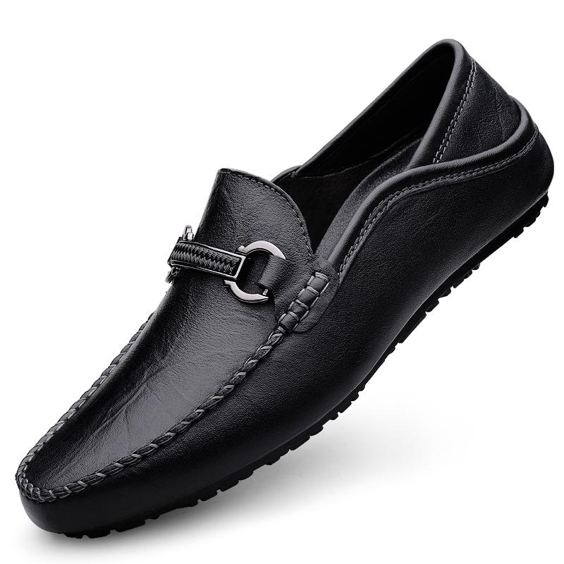 All-match Mens Slip On Casual Shoes New Brand Mens Leather Loafers Classic Men Shoes for Wedding Outdoor Male Comfortable Flats