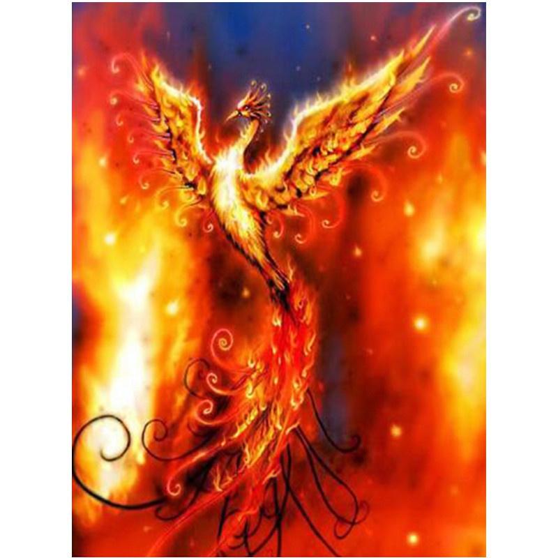 5D DIY Алмазная картина Пламя Феникс Алмазная вышивка Набор для вышивки крестом Полный горный хрусталь Мозаика Домашний декор