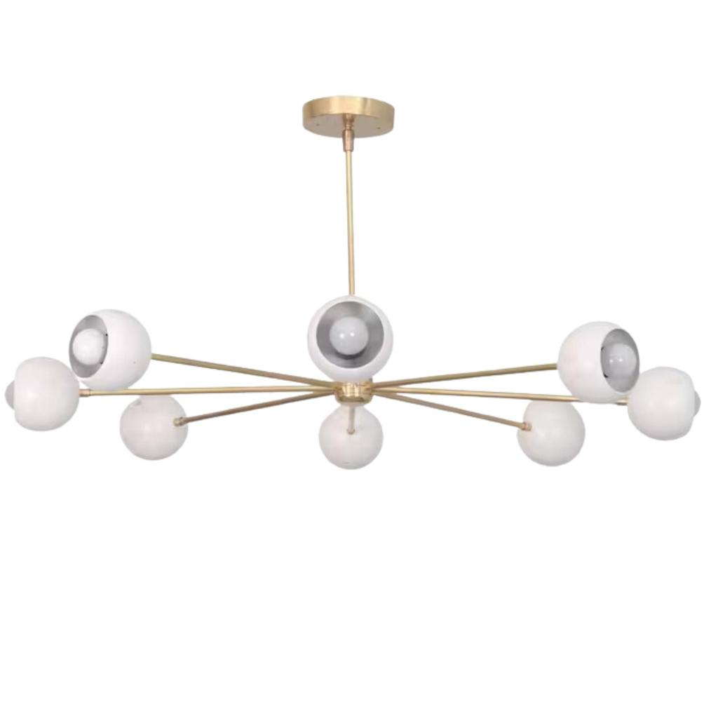 8 лампочек Современная люстра из необработанной латуни Потолочный светильник Итальянский светильник