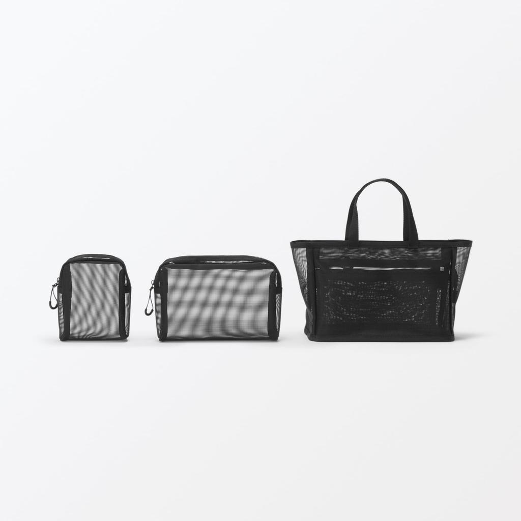 MUJI Nylon Mesh x 4 x 12 84920851 Pouch, approx. 18.5 cm,
