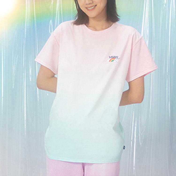 Vans T Shirts Unisex Pink Crew Neck Moderate Straight Fit VN0A54LCUUZ