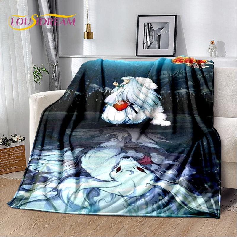 Мягкое плюшевое одеяло с рисунком аниме Inuyasha, фланелевое одеяло для гостиной, спальни, кровати, дивана, чехол для пикника Bettdecke