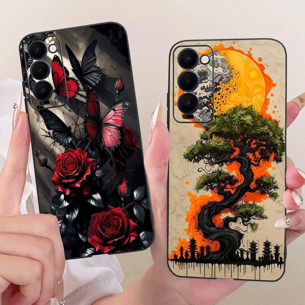 Case For Tecno Camon 18 Cover Cute Cat Fashion Butterfly Funny Painted Casing Tecno CH6 CH6n