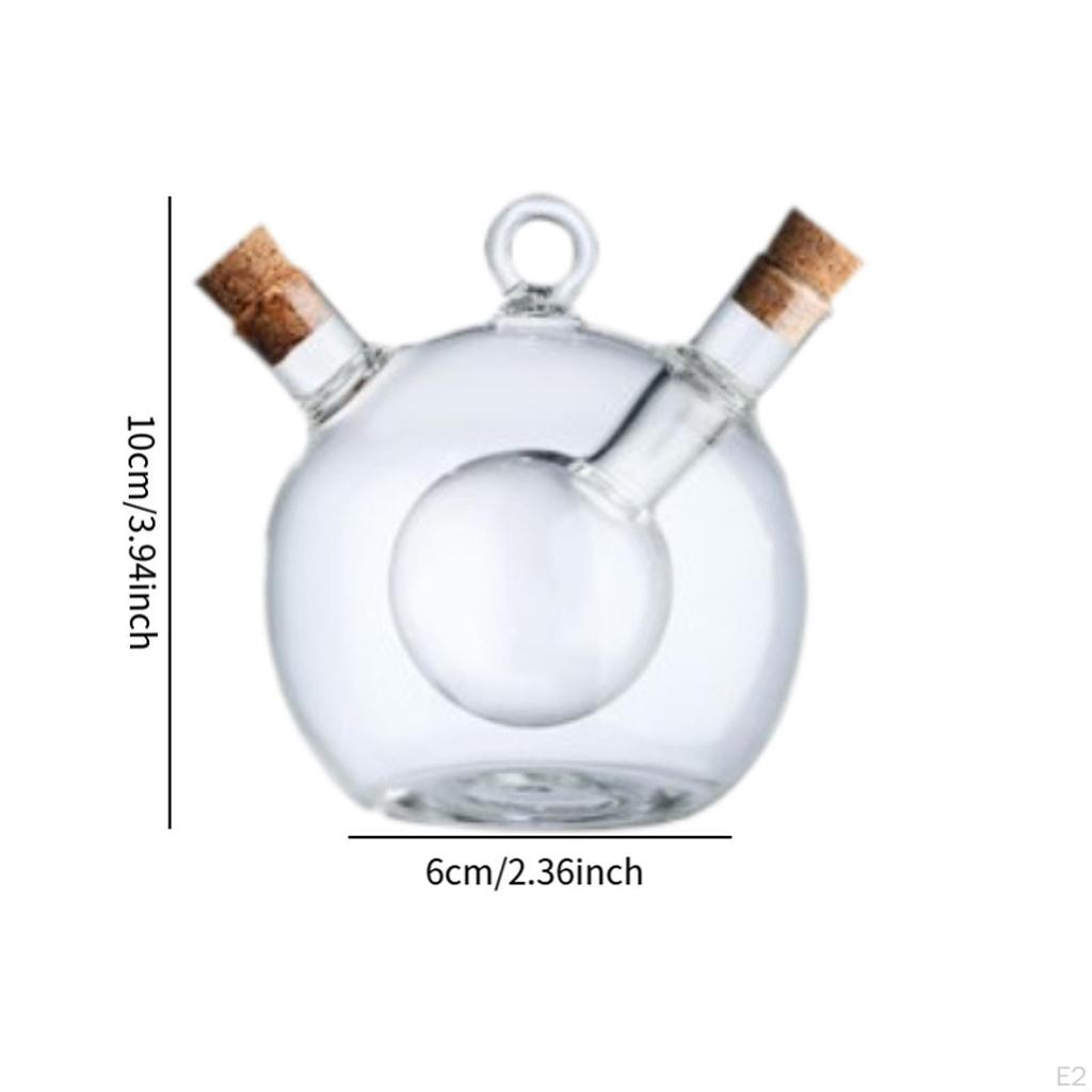 Oil and Vinegar Glass Bottle,Soy Sauce Dispenser,Sauce Bottle,Transparent,2 In 1