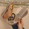 Women Slippers Beach Hawaiian Luxury New Slippers Casual Platform Wedge Shoes Woman Flip Flops Metal Buckle Sandals Slides Women