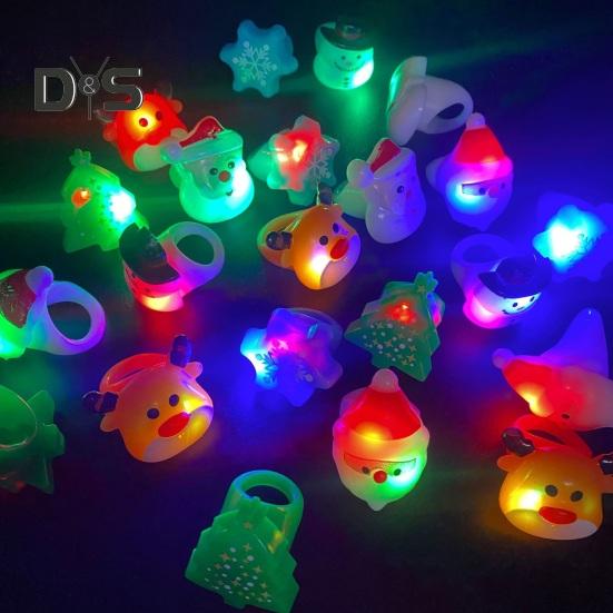 6/24 шт. рождественские кольца праздничные вечерние пальчиковые гирлянды Санта снежинка елка снеговик олень светящееся кольцо праздничные светящиеся игрушки