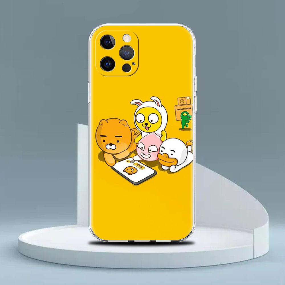 Прозрачный чехол Kakao Friends для Apple iPhone 13 11 14 12 Pro 7 8 Plus XR X XS Max 6 6S 13Pro, силиконовый чехол для телефона