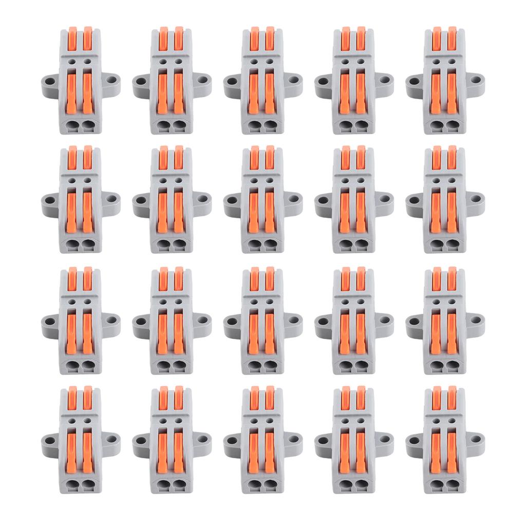 20Pcs Lever Nut Wire Connectors Quick Compact Splice Conductors Push In Terminal Block 223?2P