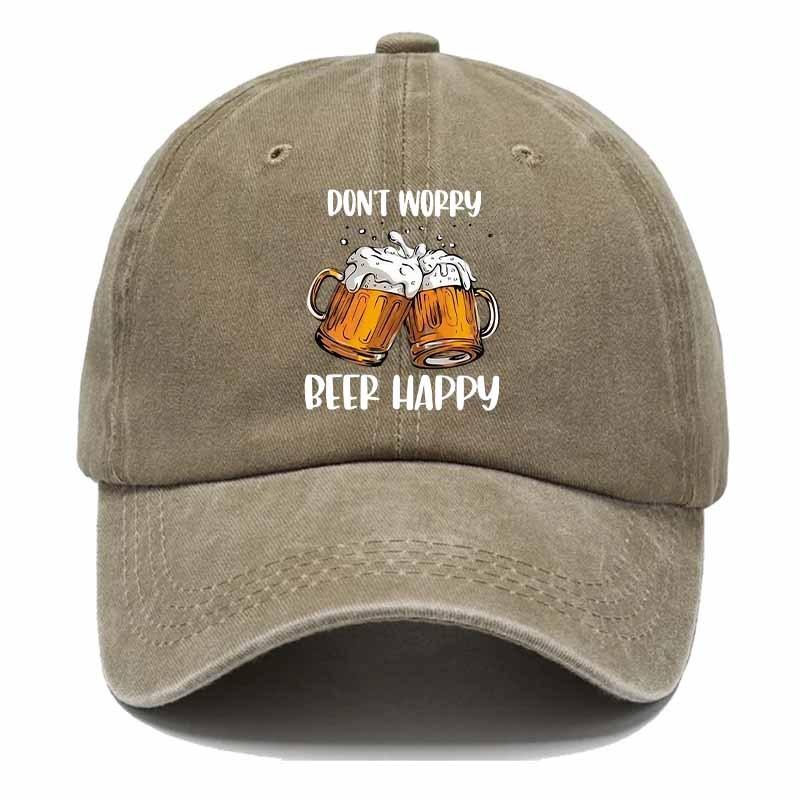 MenS Casual Beer Baseball Cap  DonT Worry  Beer Happy Print with Beer Mug Design Perfect for Casual Attire Outdoor Ac
