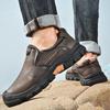 Сшитые вручную мужские кожаные походные ботинки, кроссовки для активного отдыха, обувь для ходьбы, противоскользящие кроссовки для путешествий, мужские туфли без застежек